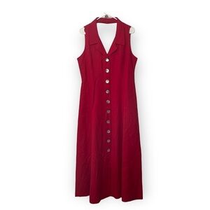 Jessica Howard Linen Blend Dress | Red | Size 14